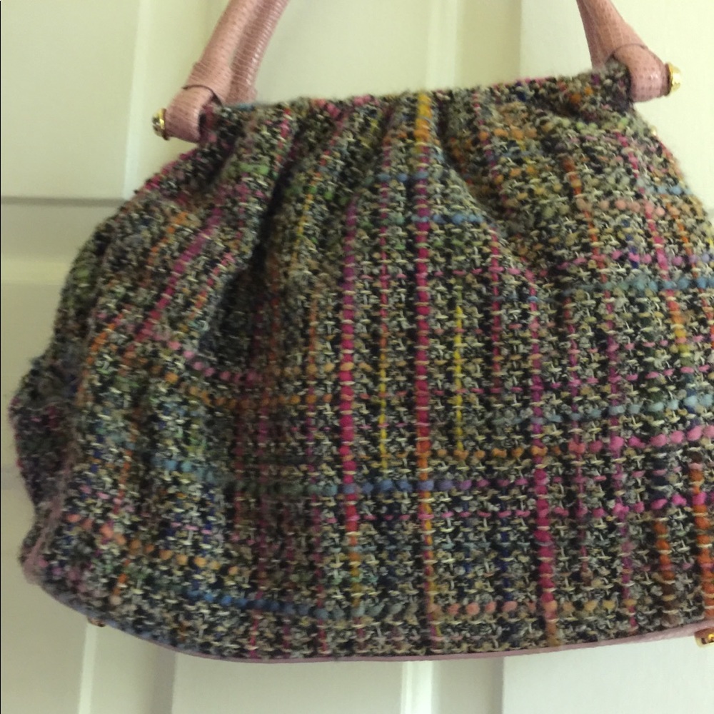 Trina Turk tweed tote pink